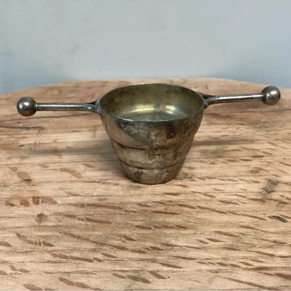 ⚫️ Vintage - Rare - Collectible - Beer Tumbler Shot Glass - Silver Plate - Rare - Picture 3 of 11